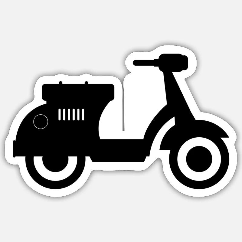 scooter - Sticker størrelse S (10 x 10 cm) - mat hvid