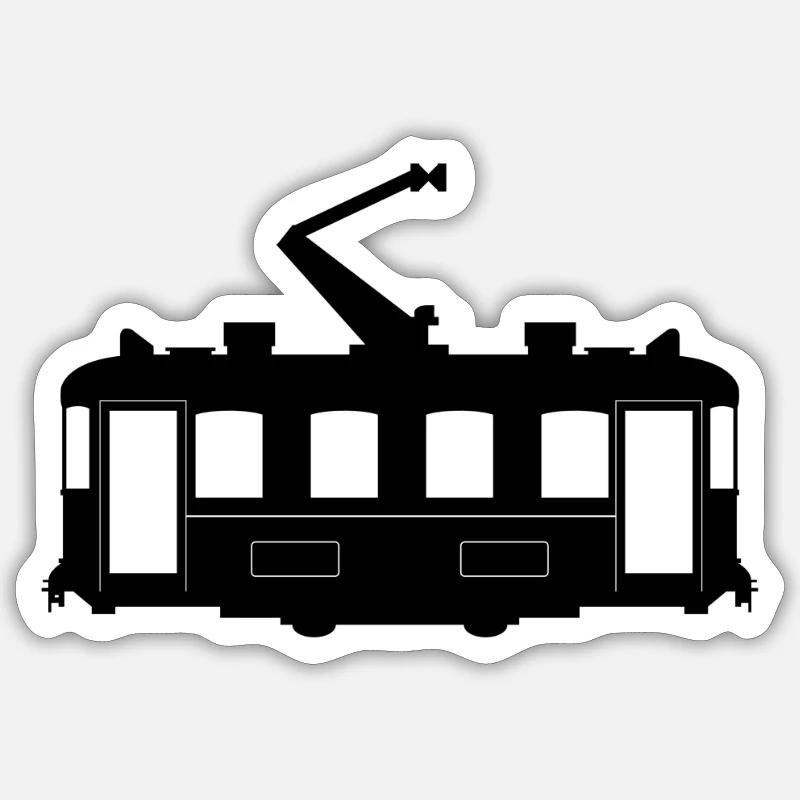 tramway - Sticker taille S (10 x 10 cm) - blanc mat