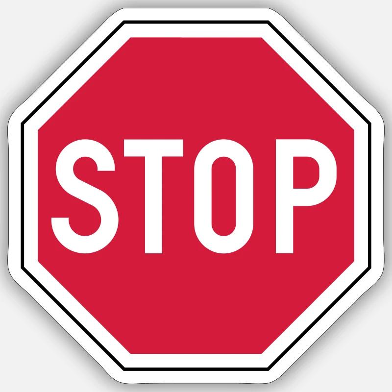 Stop - Sticker size S (10 x 10 cm) - white matte
