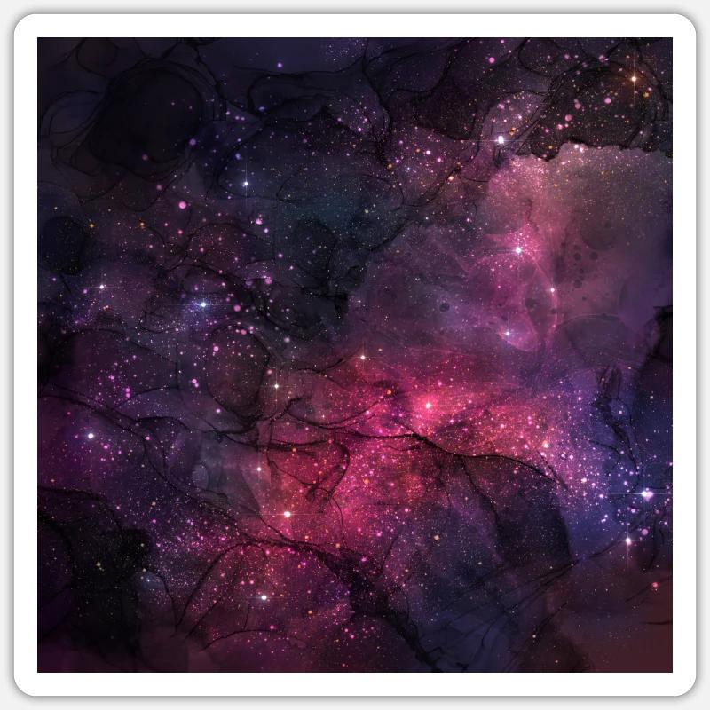 Stars Galaxy Space Pattern Pink Sticker size S (10 x 10 cm)