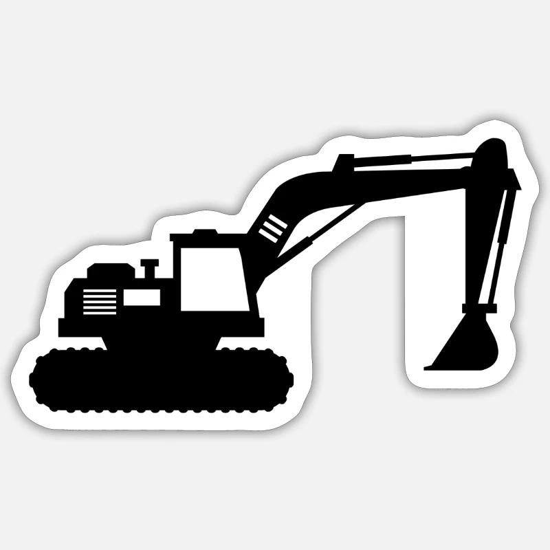 Bagger - Sticker Größe S (10 x 10 cm) - Mattweiß