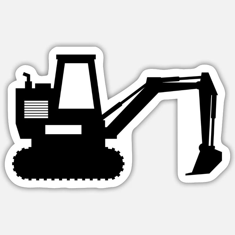 Bagger - Sticker Größe S (10 x 10 cm) - Mattweiß