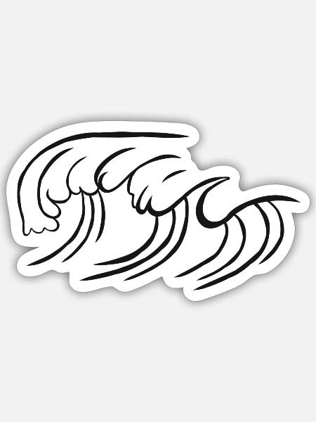 Wellengang Geschenk Welle surfen Wellenreiten - Sticker Größe S (10 x 10 cm) - Mattweiß