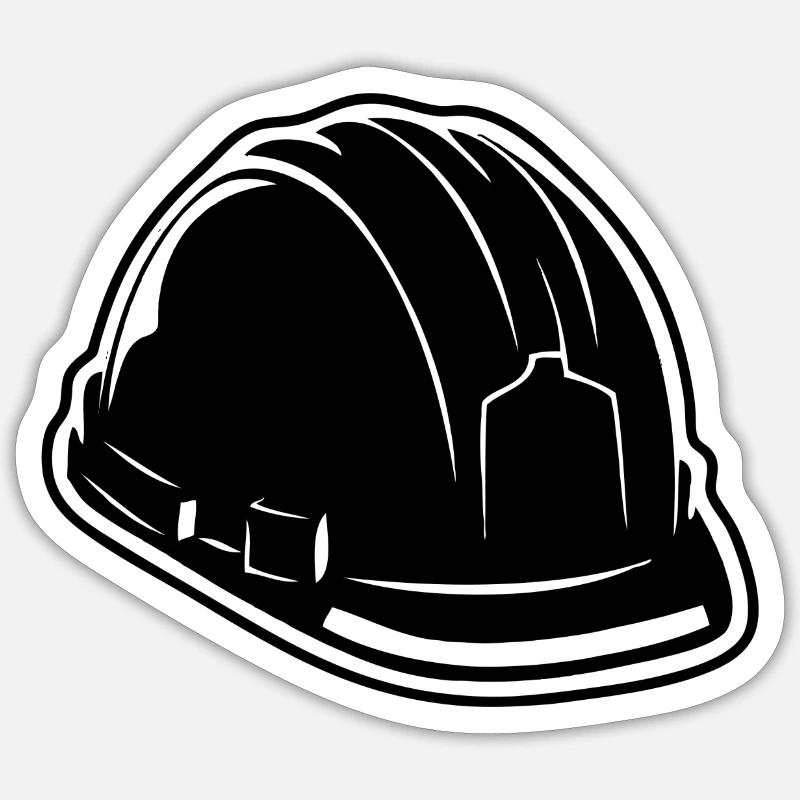 Construction helmet - Sticker size S (10 x 10 cm) - white matte