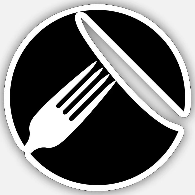 Teller und Besteck Sticker Größe S (10 x 10 cm)