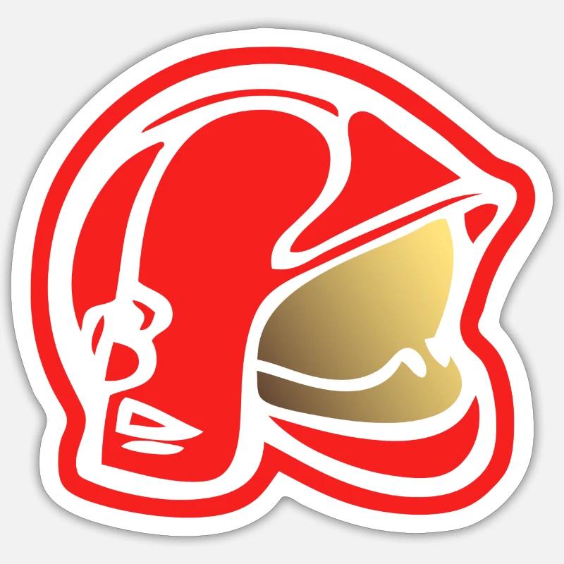 Casque pompier 2 - Sticker taille S (10 x 10 cm) - blanc mat