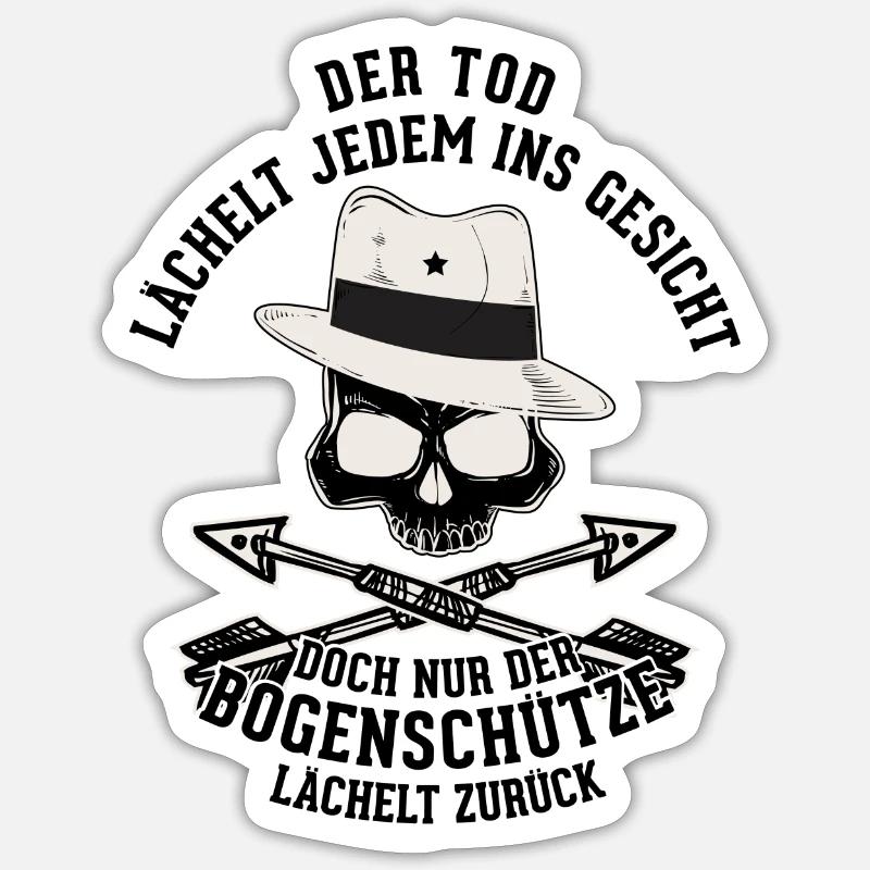 Bogenschießen - Pfeil und Bogen - Bogenschütze - Sticker Größe S (10 x 10 cm) - Mattweiß