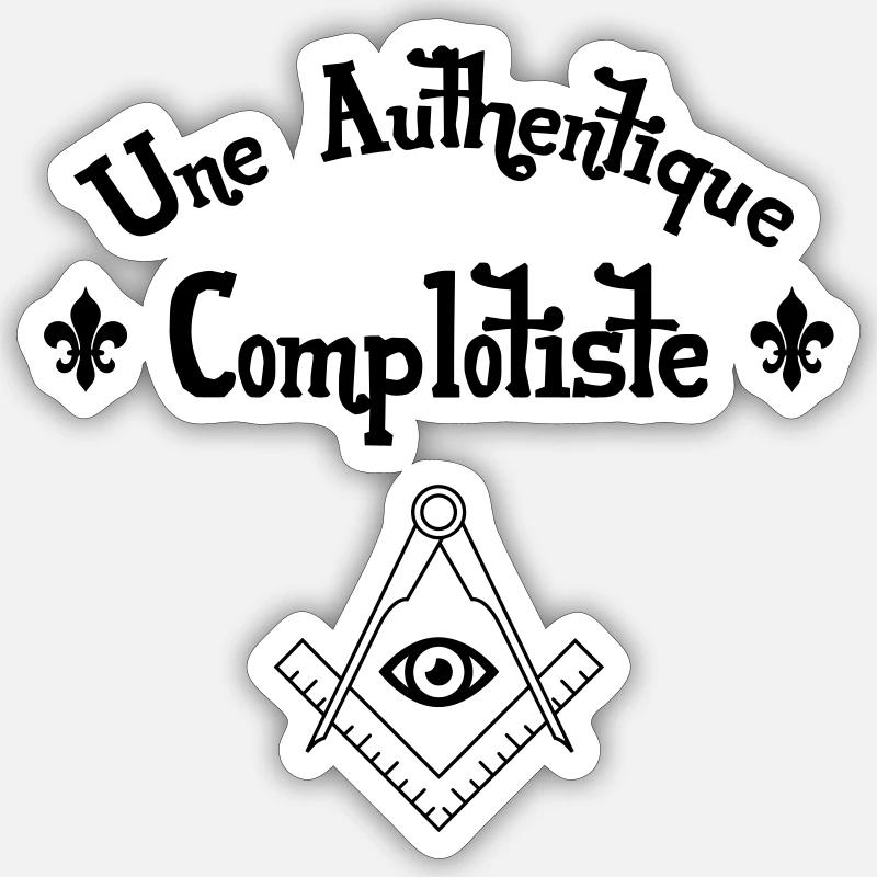 Une Authentique Complotiste - Sticker taille S (10 x 10 cm) - blanc mat