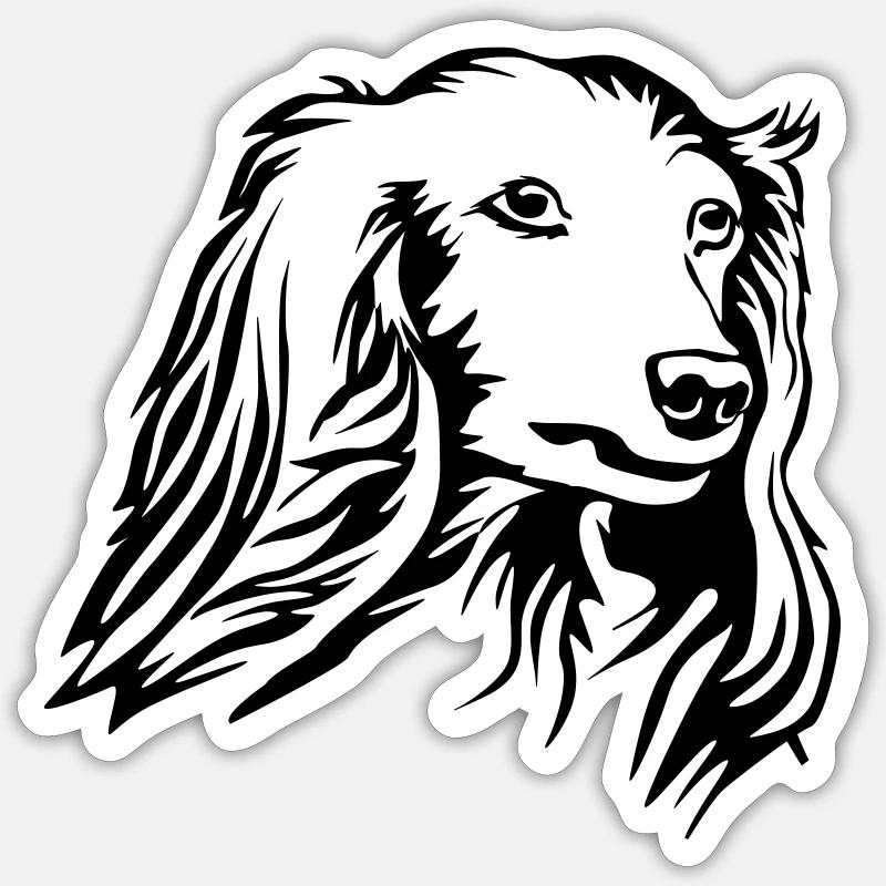 Dachshund head - Sticker size S (10 x 10 cm) - white matte