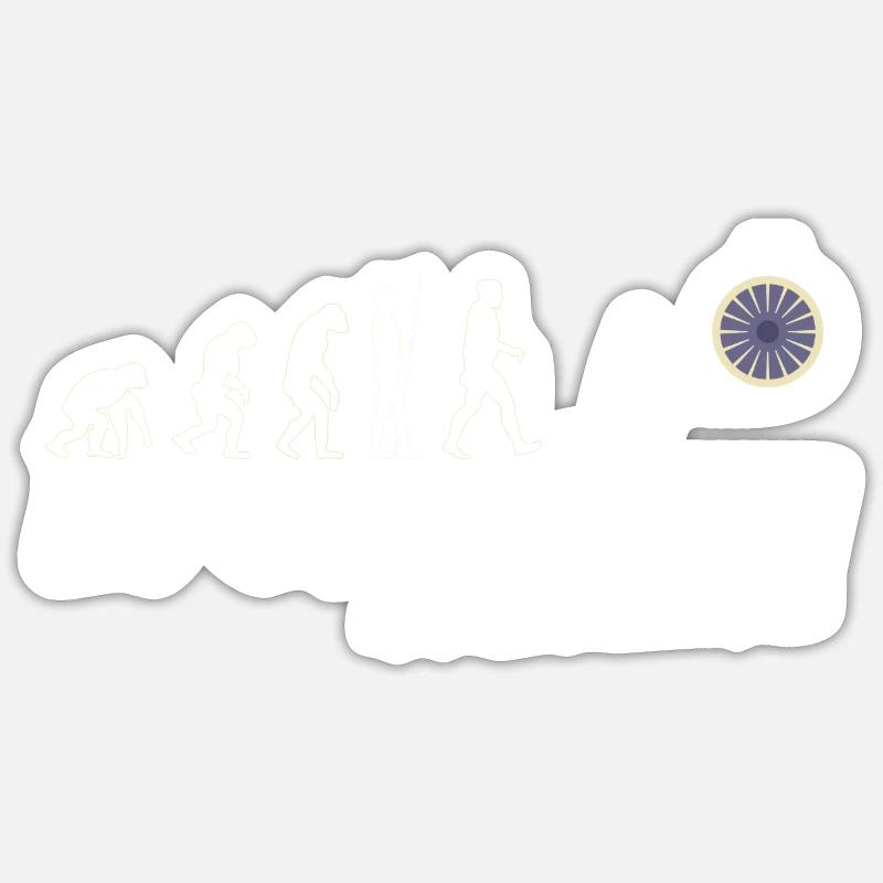 Flugzeug Mechaniker Wartung Evolution Lustig - Sticker Größe S (10 x 10 cm) - Mattweiß