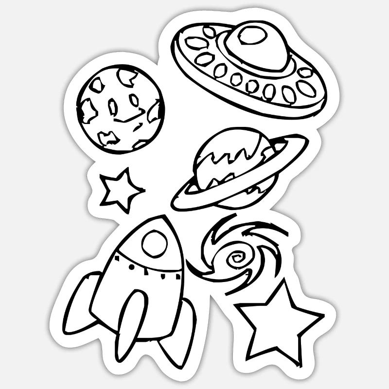 Space design - Sticker size S (10 x 10 cm) - white matte