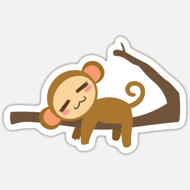 Sleeping Monkey Sticker size S (10 x 10 cm)