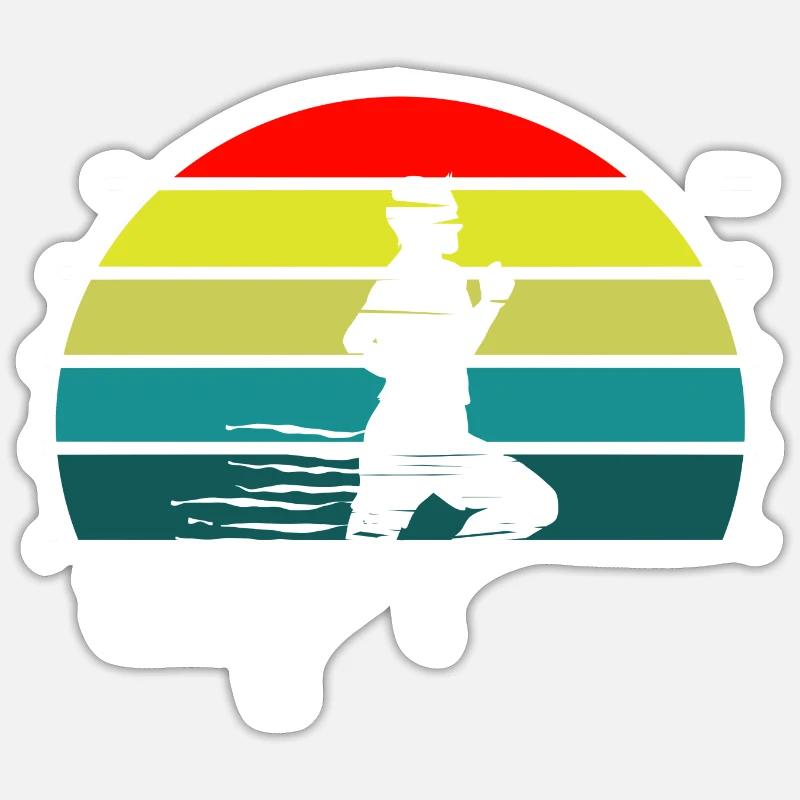 Ongoing Athletic Man Sunset - Sticker size S (10 x 10 cm) - white matte