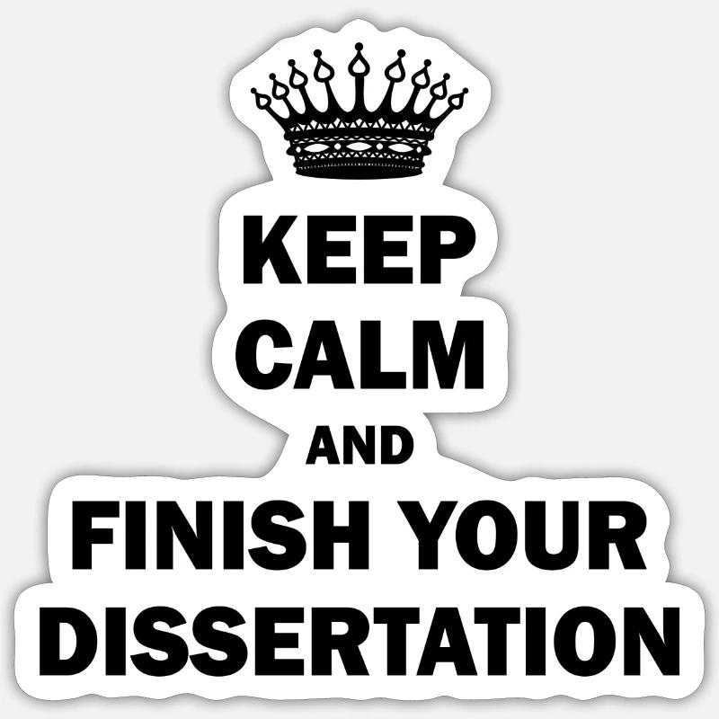 Dissertation Phd Student Gift - Sticker size S (10 x 10 cm) - white matte