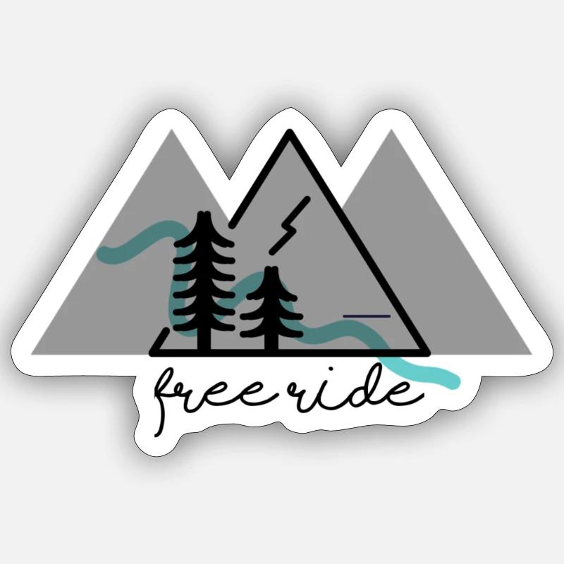 Freeride - Sticker size S (10 x 10 cm) - white matte