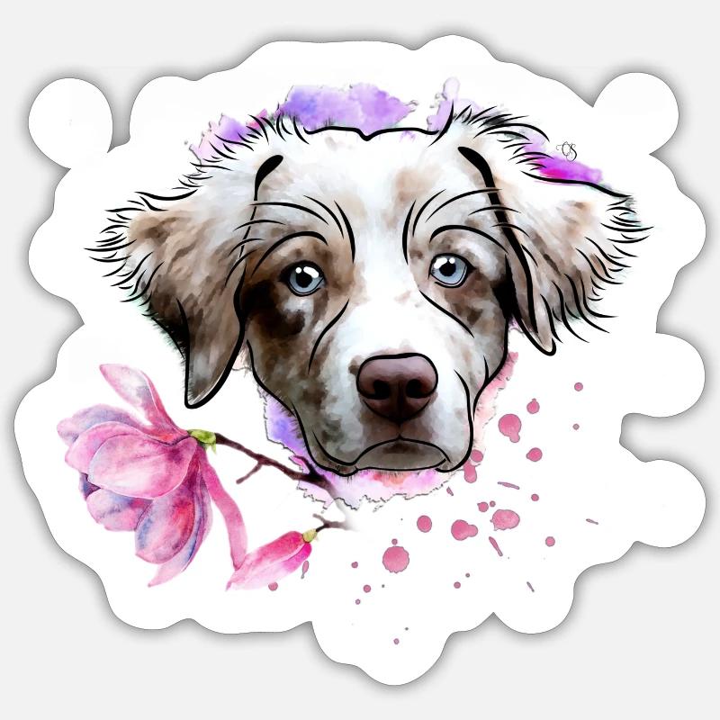 Aussie - Sticker Größe S (10 x 10 cm) - Mattweiß