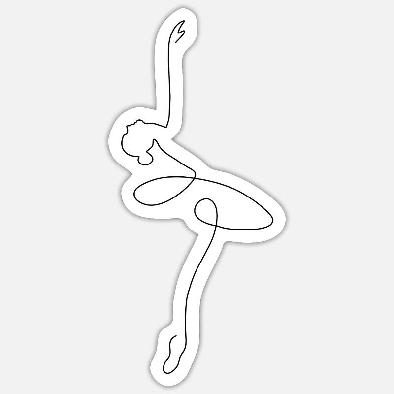 Danseuse de ballet - Sticker taille S (10 x 10 cm) - blanc mat