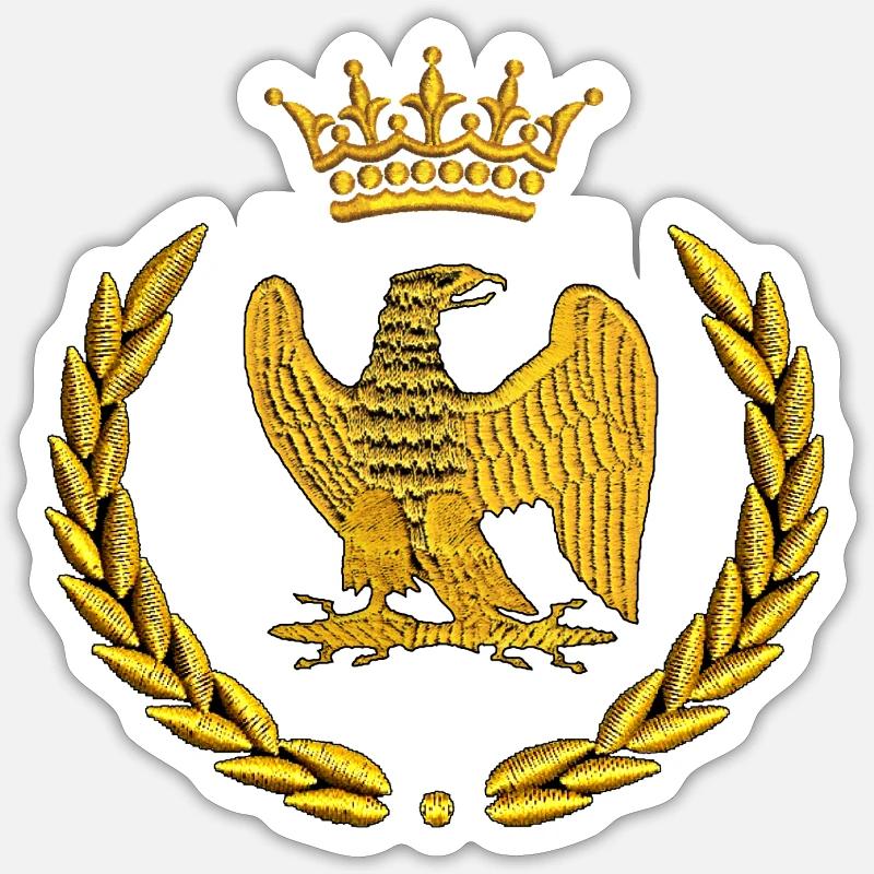 embroidered crowned eagle - Sticker size S (10 x 10 cm) - white matte