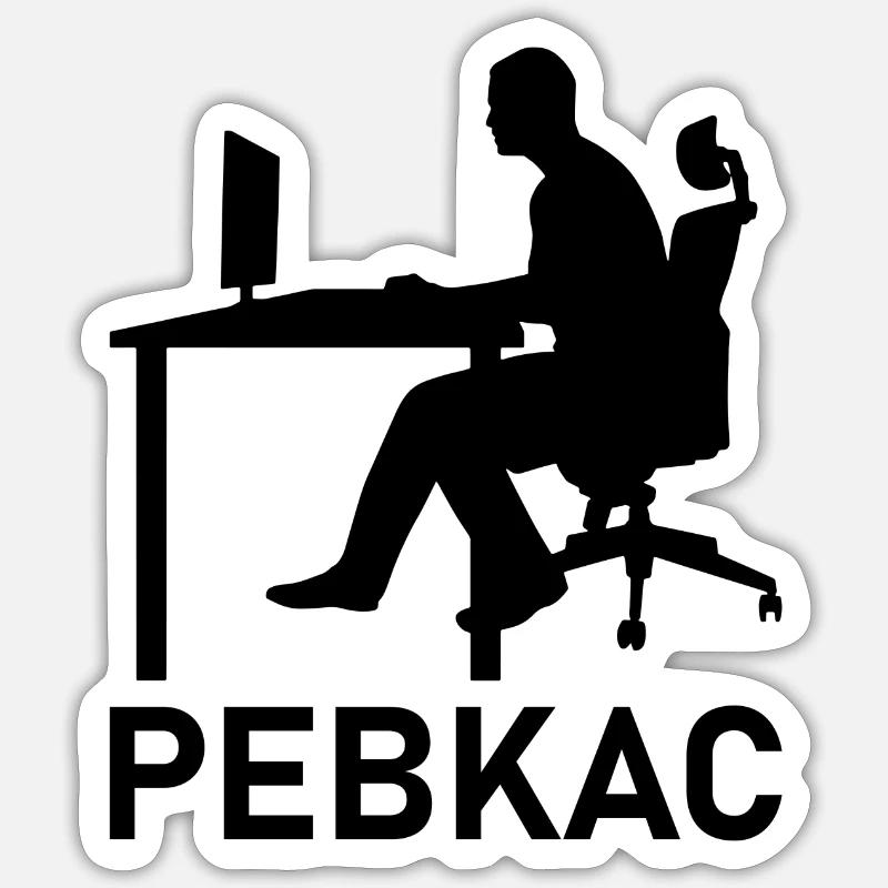 Pebkac Programming Informatik Geschenk - Sticker Größe S (10 x 10 cm) - Mattweiß