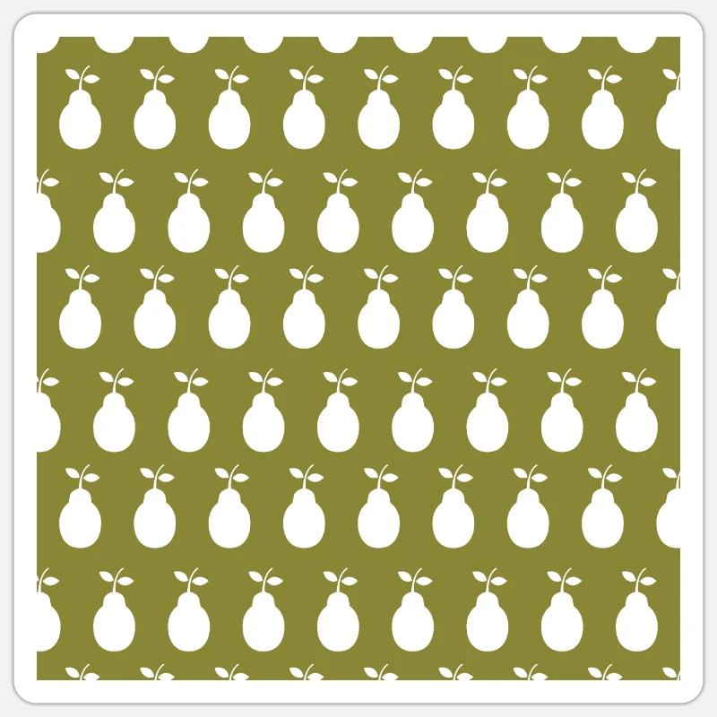 pear pattern - Sticker size S (10 x 10 cm) - white matte