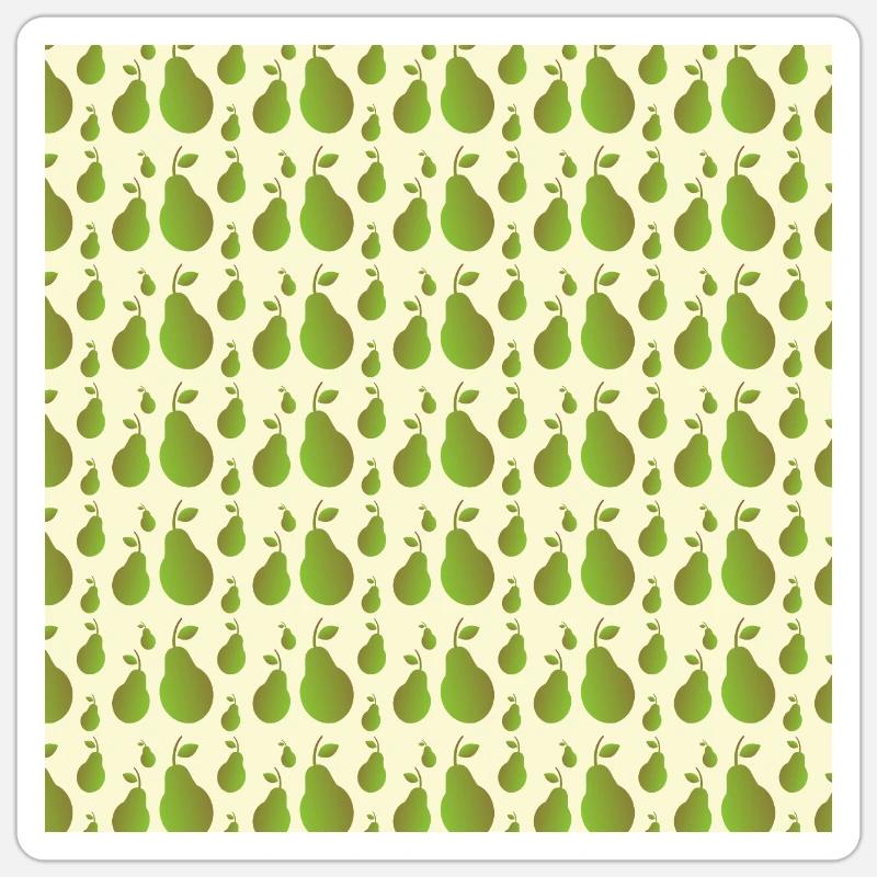 pear pattern - Sticker size S (10 x 10 cm) - white matte