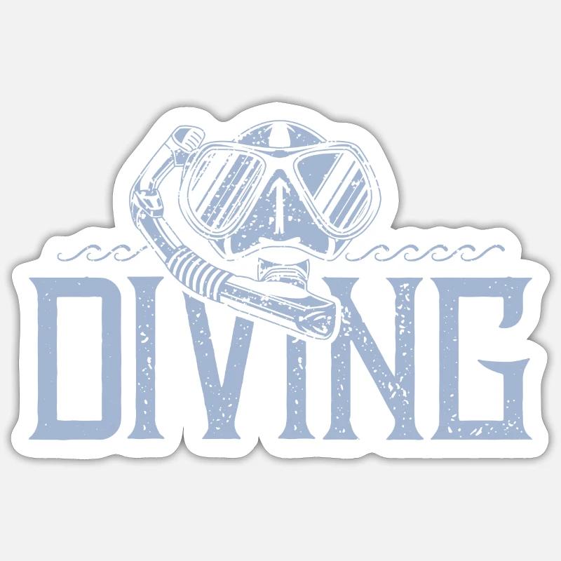 diving goggles diving diving - Sticker size S (10 x 10 cm) - white matte