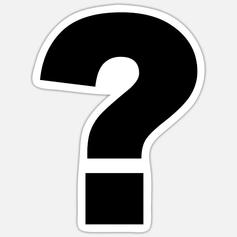 Point d’interrogation noir - Sticker taille S (10 x 10 cm) - blanc mat