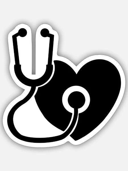 Doktor Herz Arzt Arzthelfer Ärztin Krankenpfleger - Sticker Größe S (10 x 10 cm) - Mattweiß