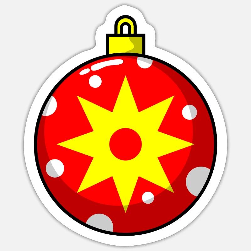 boule de Noel - Sticker taille S (10 x 10 cm) - blanc mat