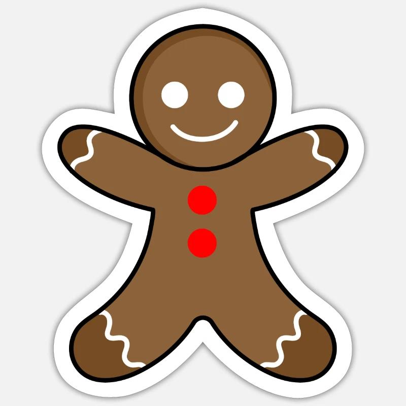 Gingerbread man - Sticker size S (10 x 10 cm) - white matte