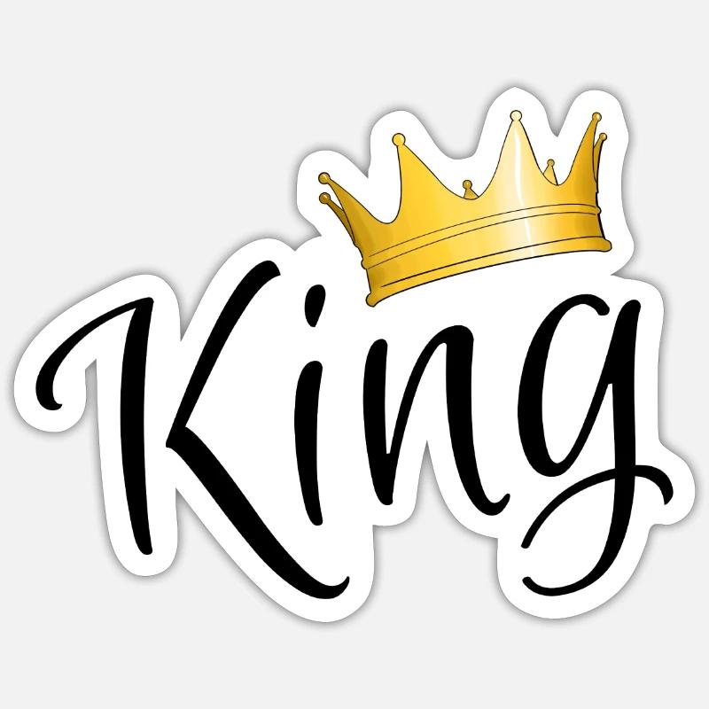 King - king - Sticker size S (10 x 10 cm) - white matte