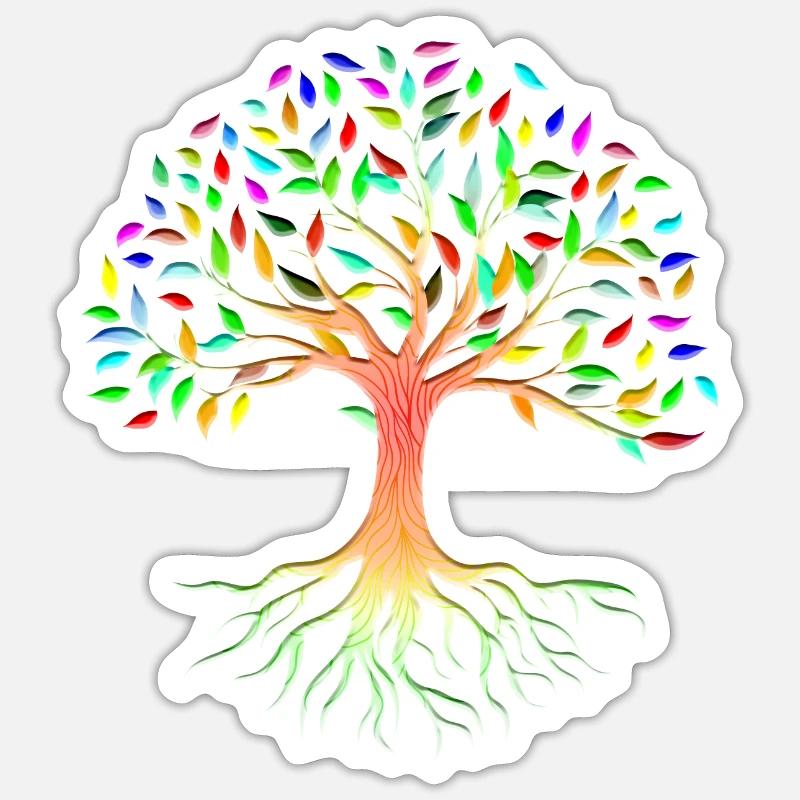 Mutter Natur Wurzeln Baum Lebensbaum - Sticker Größe S (10 x 10 cm) - Mattweiß
