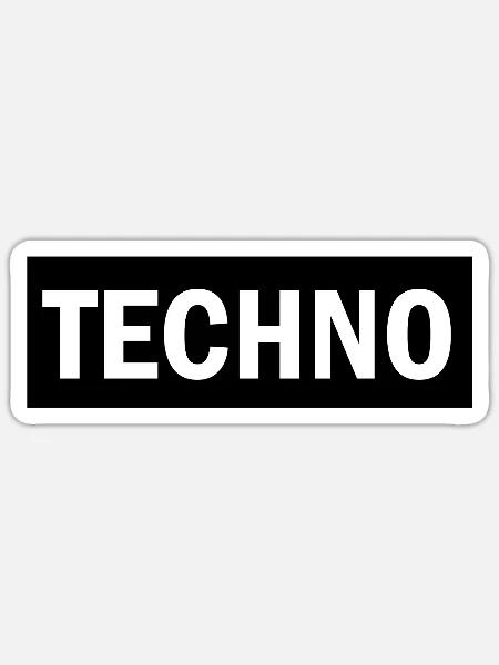 Techno - Ich liebe Techno - Rave - Sticker Größe S (10 x 10 cm) - Mattweiß