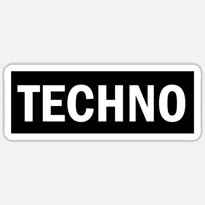 Techno - I love techno rave Sticker size S (10 x 10 cm)