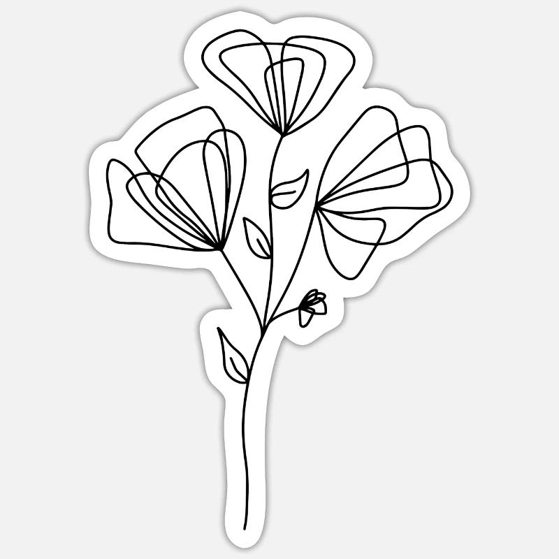 Idées de cadeaux fleurs - Sticker taille S (10 x 10 cm) - blanc mat