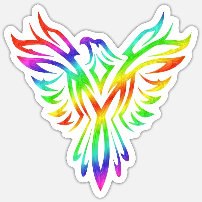 Phoenix Arc en Ciel Sticker taille S (10 x 10 cm)