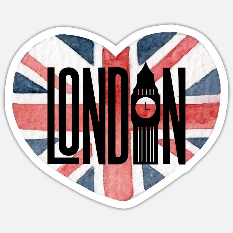 Angleterre Londres - Sticker taille S (10 x 10 cm) - blanc mat