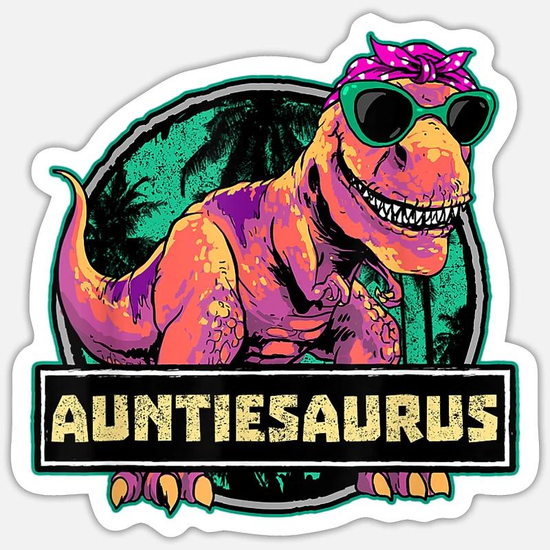 Auntiesaurus Sticker taille S (10 x 10 cm)