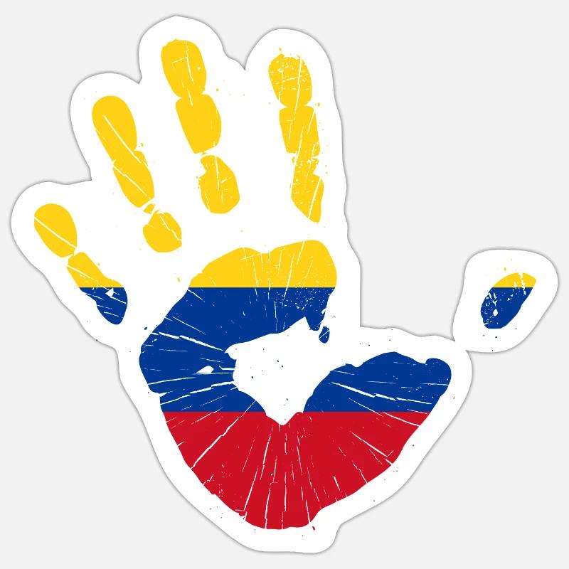 Colombie Drapeau drapeau de la main Drapeau colombien Sticker taille S (10 x 10 cm)