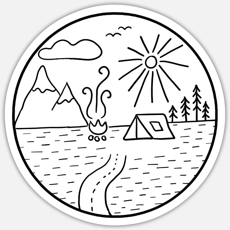 camping - Sticker size S (10 x 10 cm) - white matte