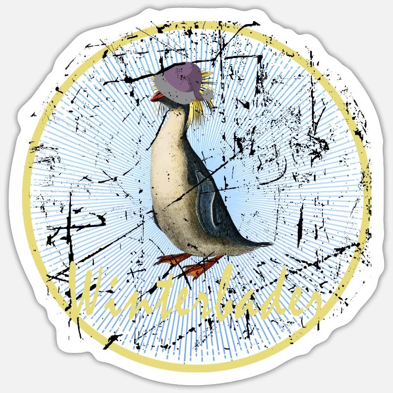 winterbader eisbader crazy eis pinguin winterbaden Sticker Größe S (10 x 10 cm)