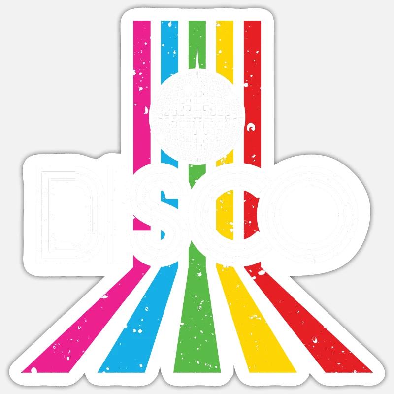 Disco 80's party retro 80's disco gift - Sticker size S (10 x 10 cm) - white matte