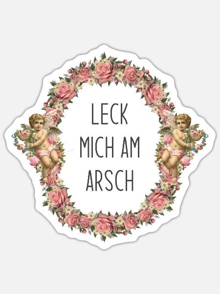 Leck mich am Arsch - Sticker Größe S (10 x 10 cm) - Mattweiß