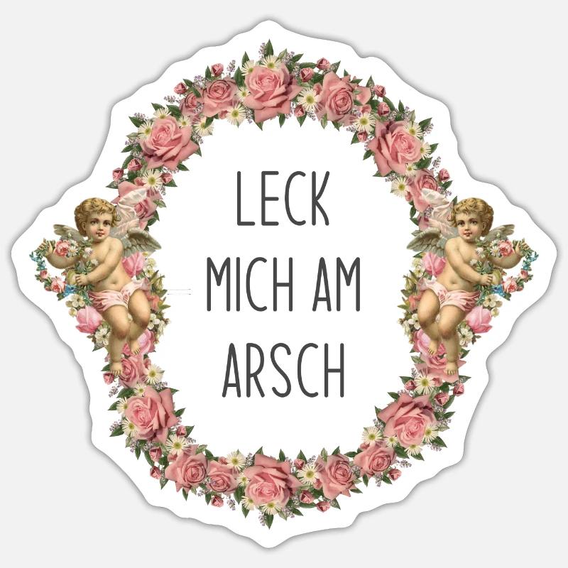 Leck mich am Arsch - Sticker Größe S (10 x 10 cm) - Mattweiß