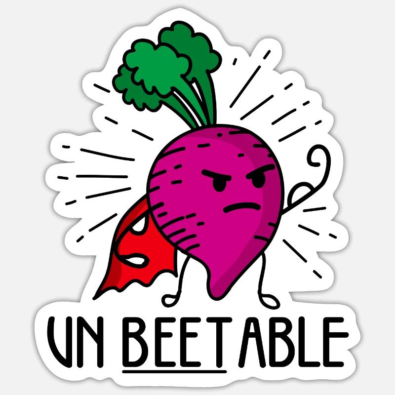 Unbeetable funny turnips radish - Sticker size S (10 x 10 cm) - white matte