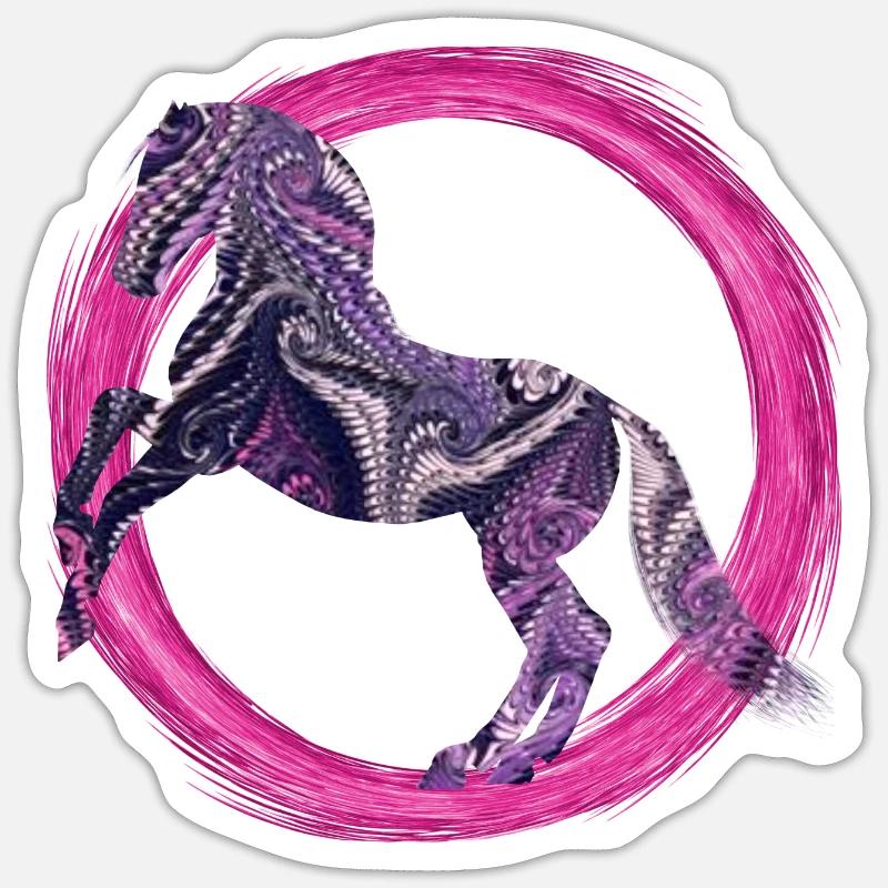 pferd e 75 - Sticker Größe S (10 x 10 cm) - Mattweiß