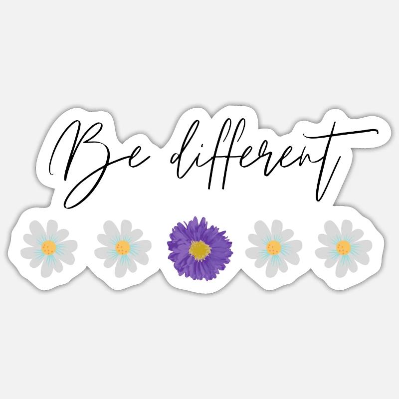 Be different - Sticker taille S (10 x 10 cm) - blanc mat