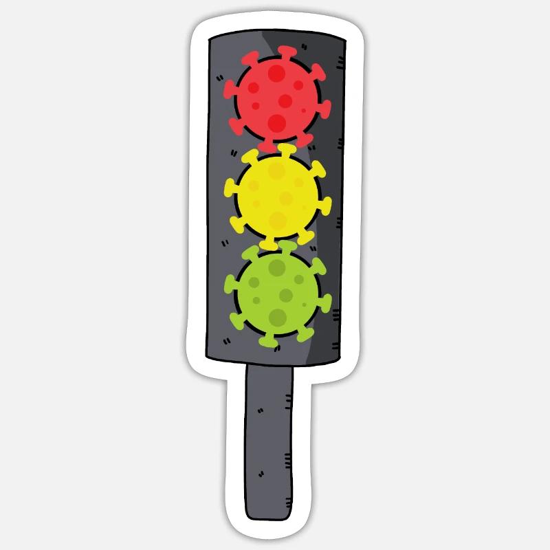 Corona Ampel - Sticker Größe S (10 x 10 cm) - Mattweiß