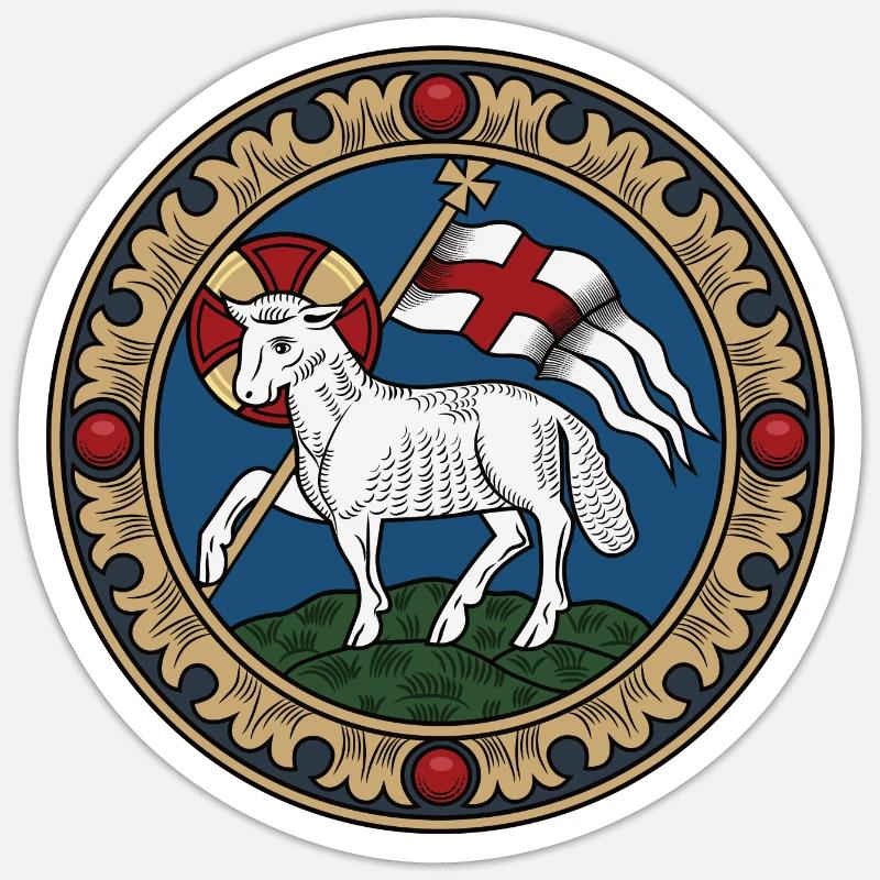 Agnus Dei Jesus Easter Lamb - Sticker size S (10 x 10 cm) - white matte