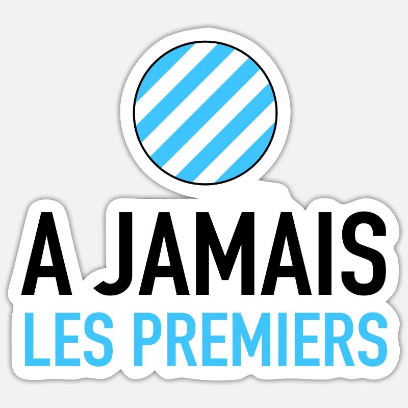 Supporter OM - A jamais les premiers - Sticker taille S (10 x 10 cm) - blanc mat